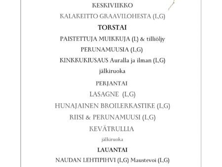 Villa Hainarin lounaslista vko 21