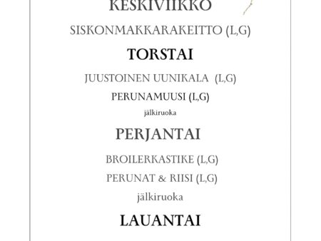 Villa Hainarin lounaslista vko 26