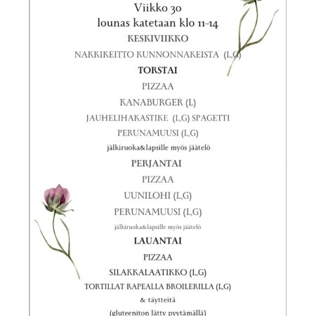 Villa Hainari Lounaslista vko 30