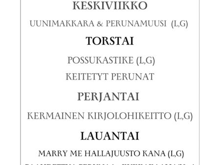 Lounaslista vko 40
