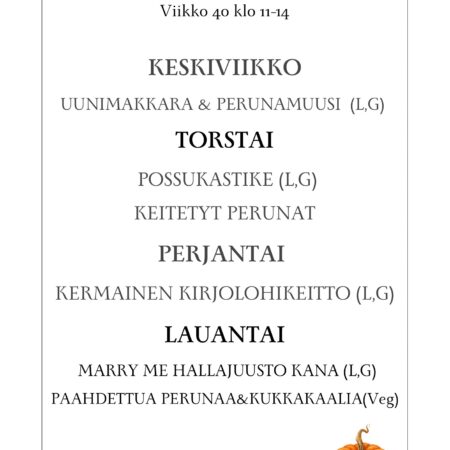 Lounaslista vko 40