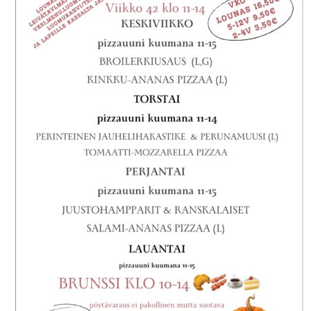 Villa Hainarin lounaslista vko 42
